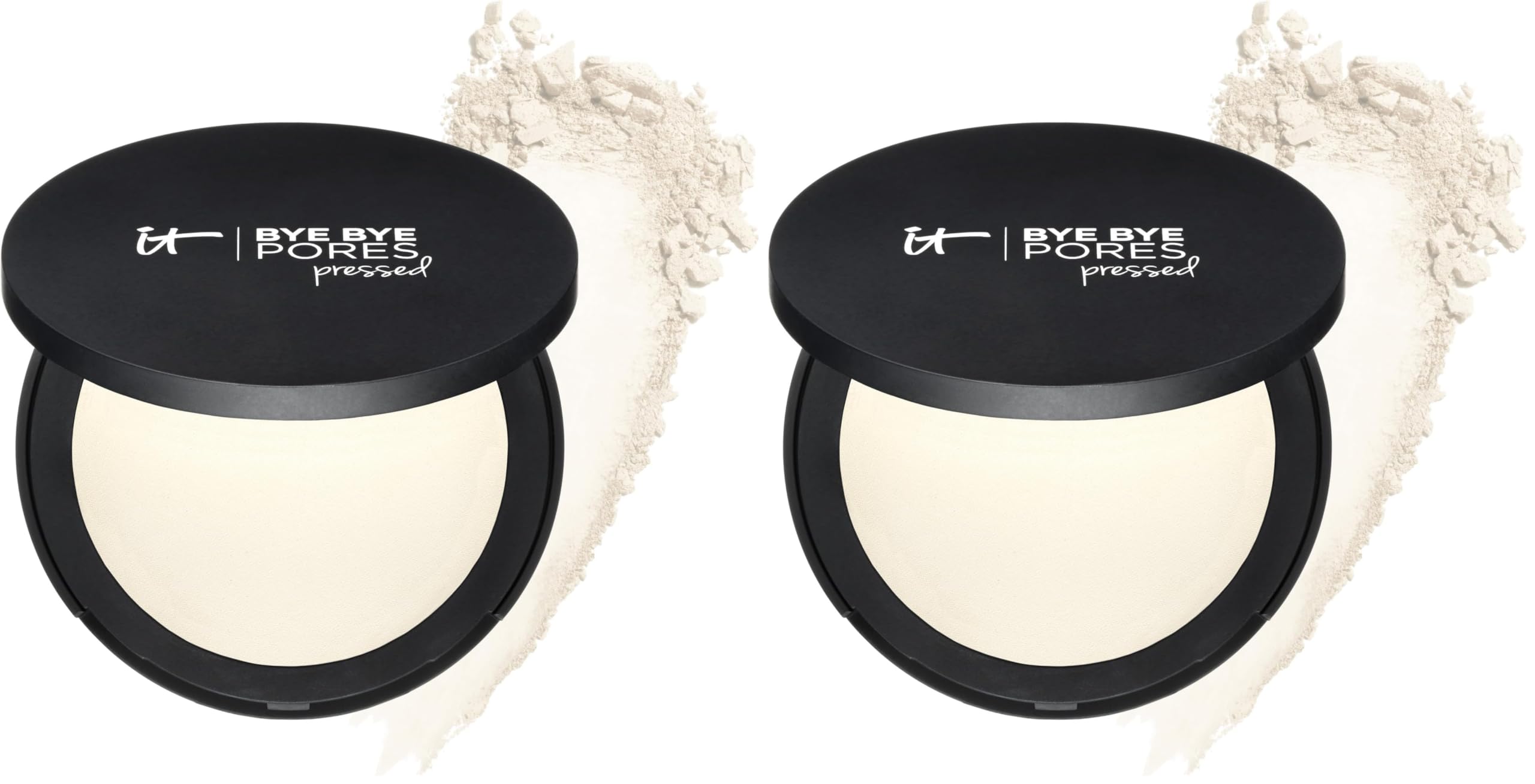 IT Cosmetics Bye Bye Pores Pressed Finishing Powder - Universal Shades - Contains Anti-Aging Peptides, Hydrolyzed Collagen & Antioxidants - 0.31 oz